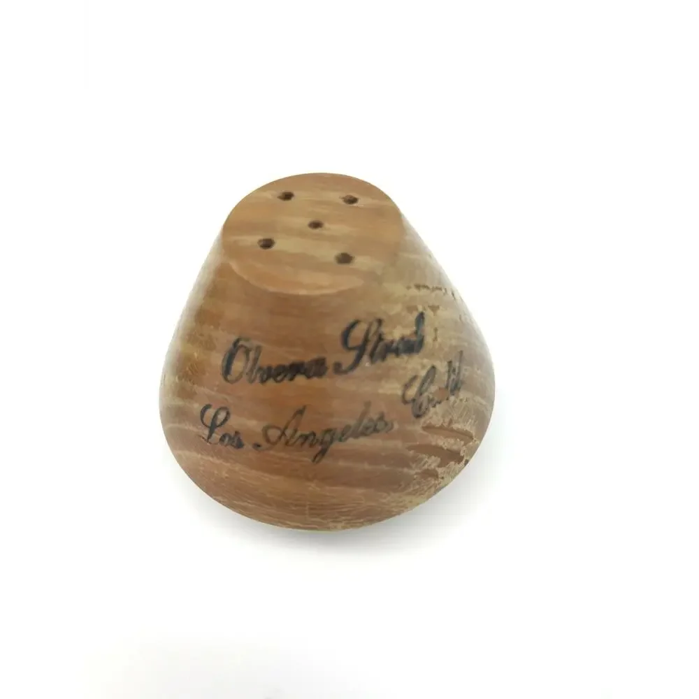 Salt and Pepper Shakers Vintage Wood Souvenir Olvera Street Los Angeles Calif